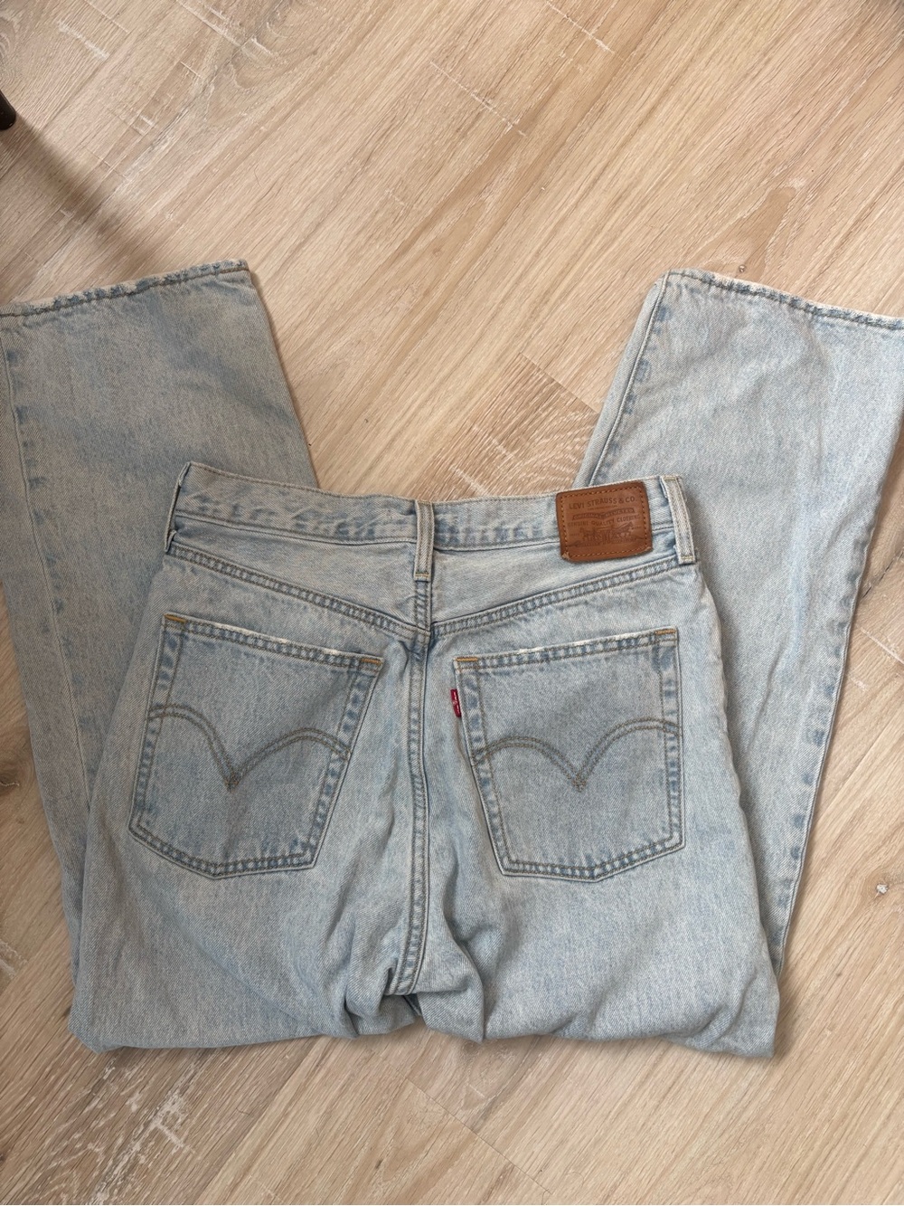 Levi's Light Blue High-Rise Straight Leg Jeans - Picture 3 of 7
